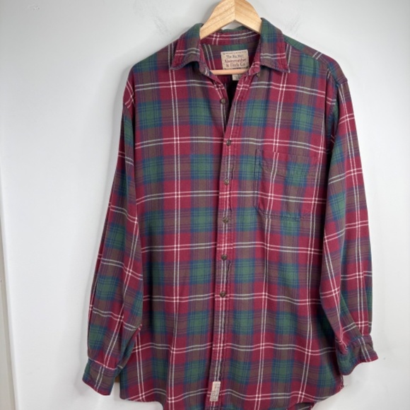 Vintage Abercrombie Big Shirt M Oversized Flannel Plaid Button Down Grunge Y2K - Picture 9 of 9